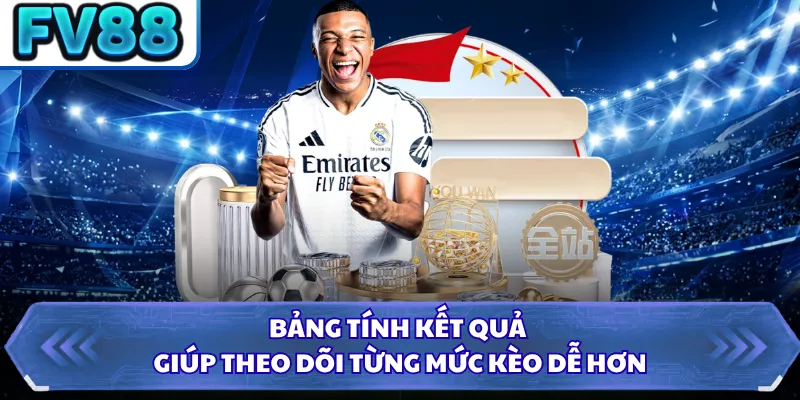 Kèo Châu Á FV88 - Cực Dễ Hiểu Với Cách Đọc Cho Người Mới 4 Bảng tính kết quả giúp theo dõi từng mức kèo dễ hơn